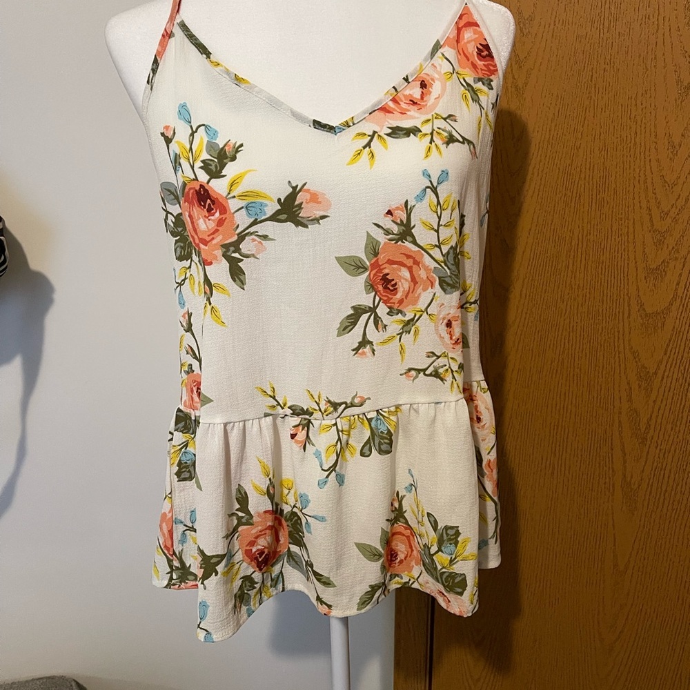 Floral razorback tank